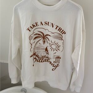 Billabong Cream Sweatshirt with Brown Graphic